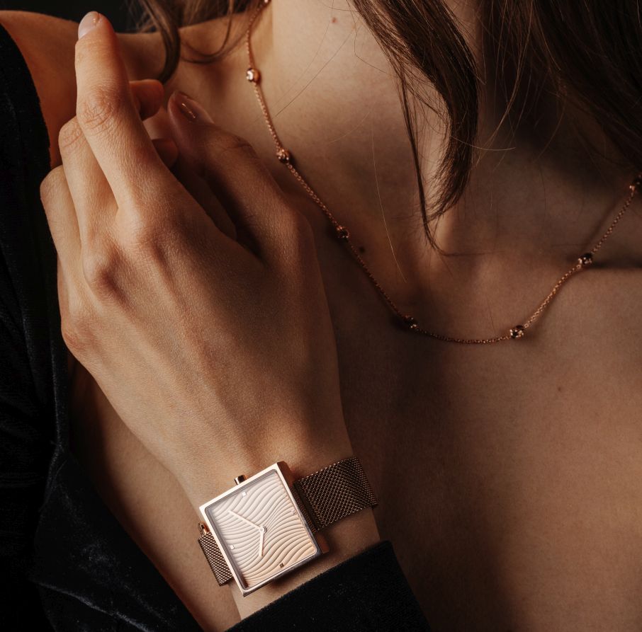 Woman with Jacques Lemans Design Collection Women's Watch & Jewellery